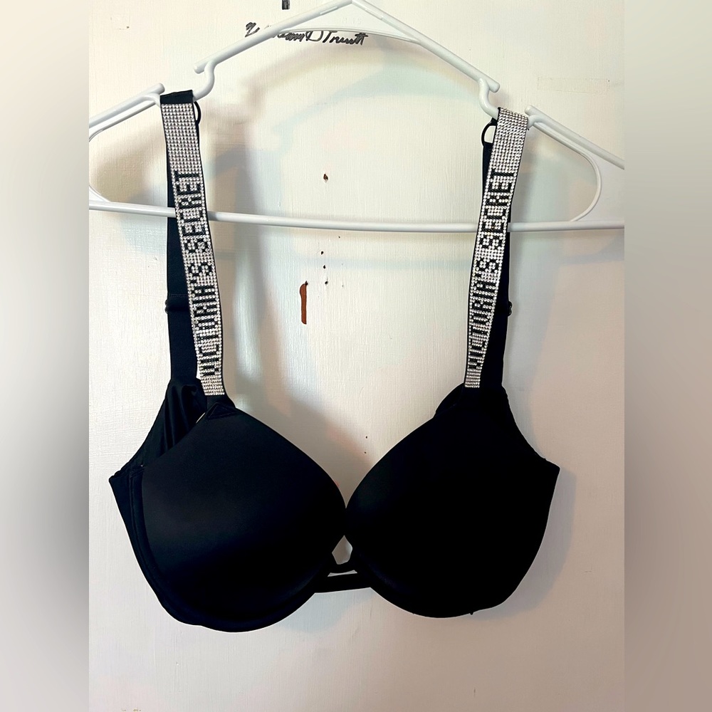 Black Rhinestone Bombshell Bra Very Sexy Push-up